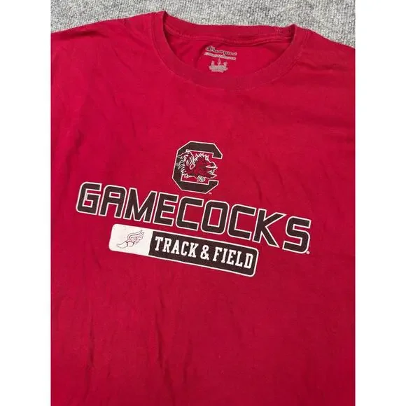 Champion South Carolina Gamecocks Track‎ & Field Shirt Men’s Large Red Tee - Picture 9 of 11